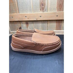 MySlippers Mens Size 8W Leather Upper Casual Slip-On Loafers Brown
